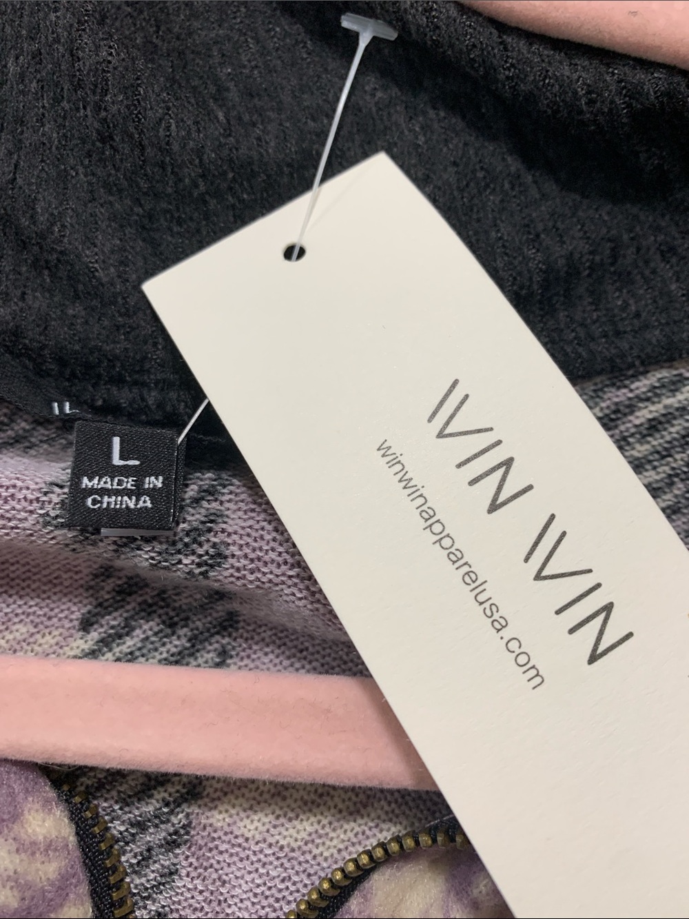 Willow Black and Pink Patterned Zip-Front Intimate Top